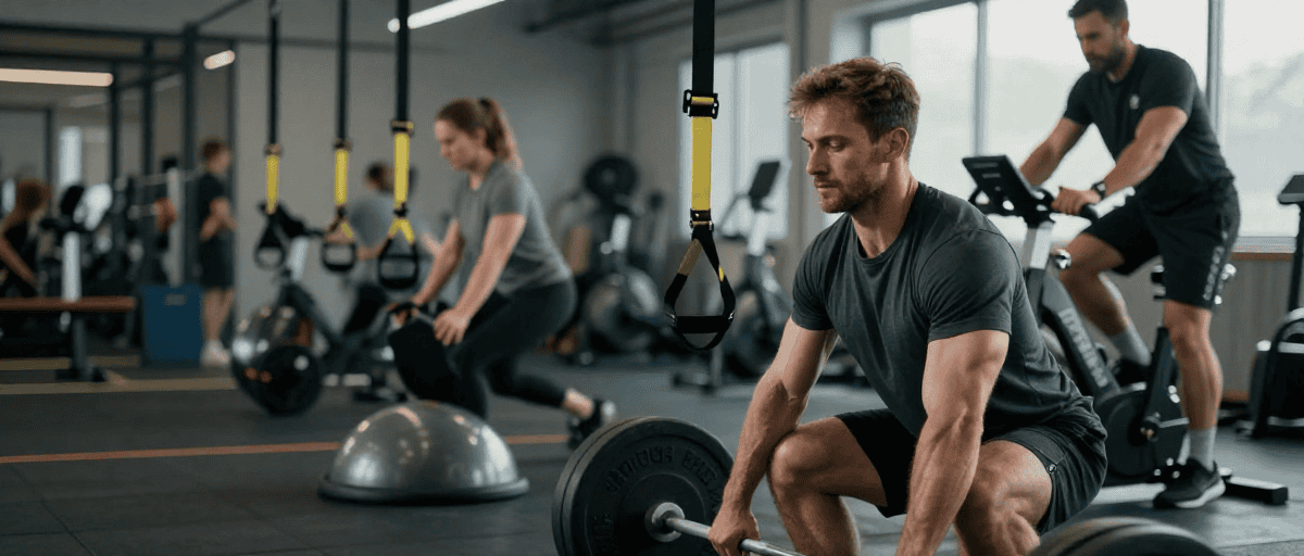 Athlète power clean salle