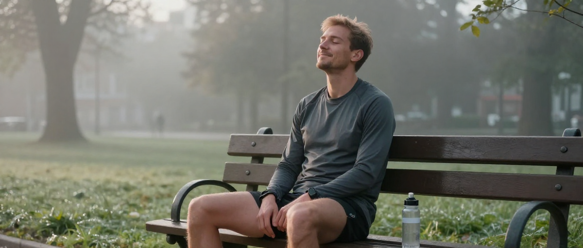 Coureur détendu après une course