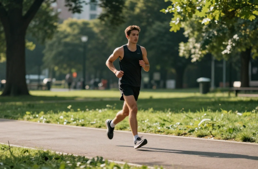 Plan entrainement 10km débutant - coureur sur chemin de parc