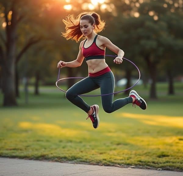 Saut à la corde en extérieur pour améliorer la cardio et la coordination. Idéal pour une séance de s.