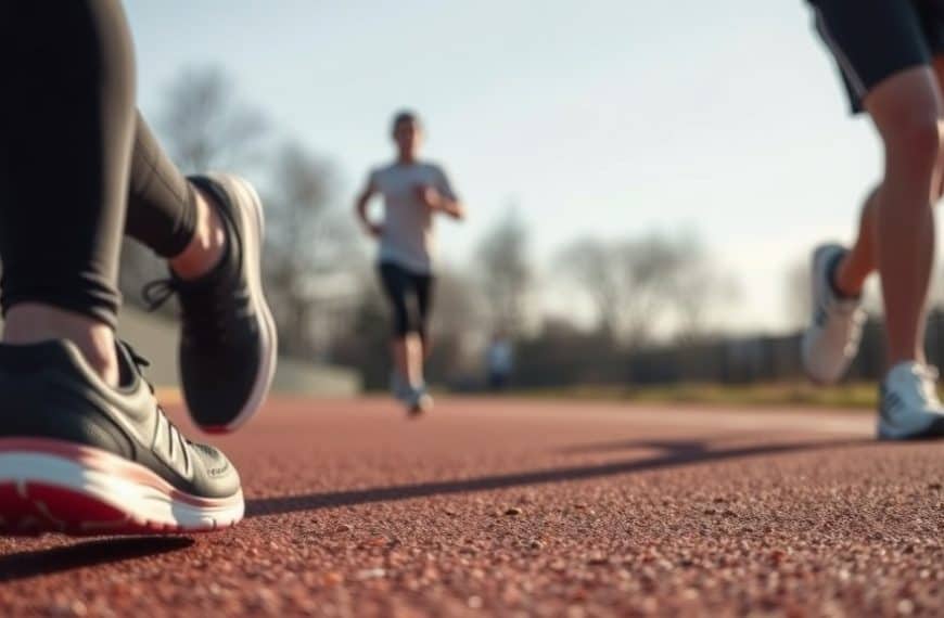 Chaussures de sport pour course à pied sur piste extérieure, adaptées pour entraînements et compétit.
