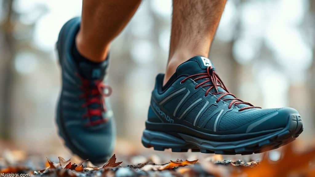 Chaussures de course légères pour l'automne, parfaites pour la course à pied en forêt ou en vill.
