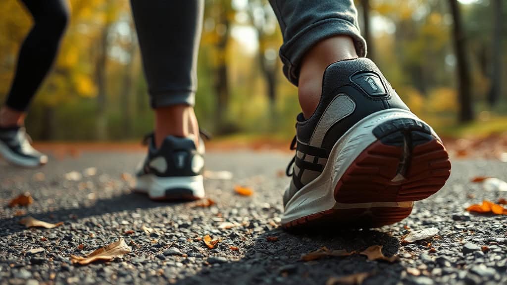 Chaussures de course confortables pour la pratique en extérieur, parfaites pour courir dans un parc.