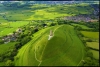 Glastonbury-Tor -Landschap overzicht.