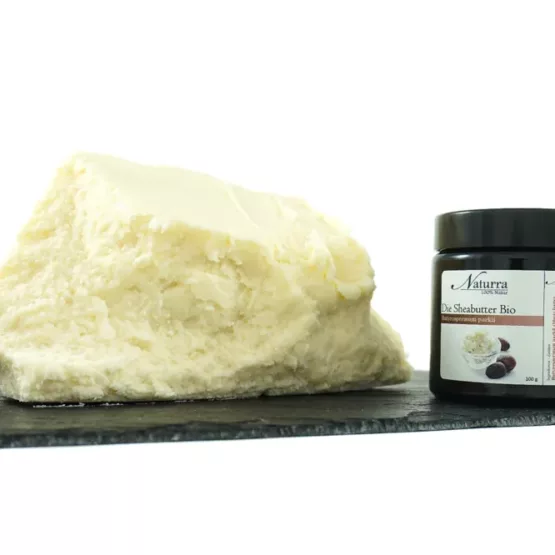 Bio Sheabutter unraffiniert kaltgepresst als Rohware mit 100g Glas für hochwertige Hautpflege und Naturkosmetik