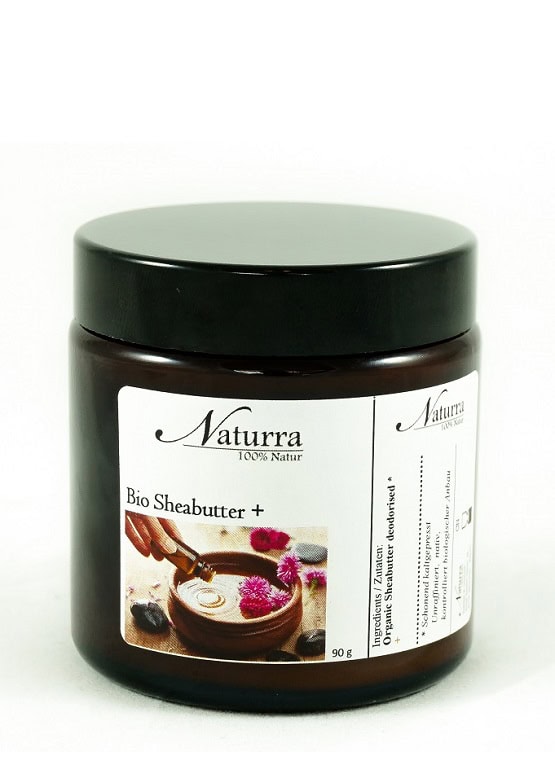 Naturra Wellnessöl Bio Sheabutter+ im lichtgeschützten Glastiegel