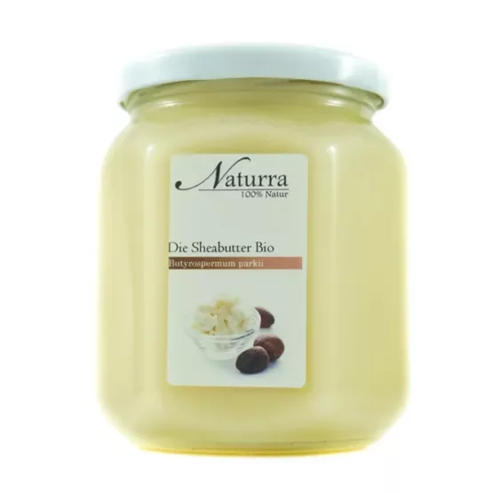 480g Bio Sheabutter im Schraubglas unraffiniert und kaltgepresst ideal für natürliche Hautpflege und DIY-Kosmetik