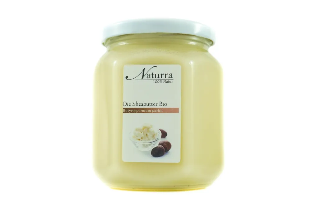 480g Bio Sheabutter im Schraubglas unraffiniert und kaltgepresst ideal für natürliche Hautpflege und DIY-Kosmetik