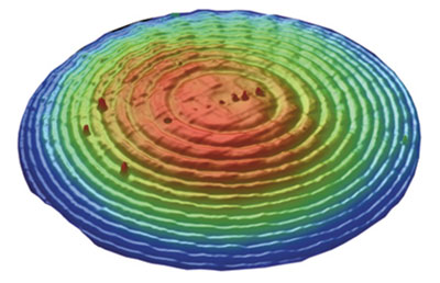 Stitched 3D optical microscope measurement of a bifocal contact lens