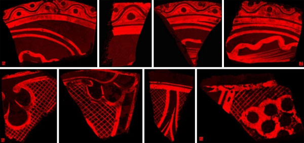 Medieval window patterns shown in Micro-XRF images