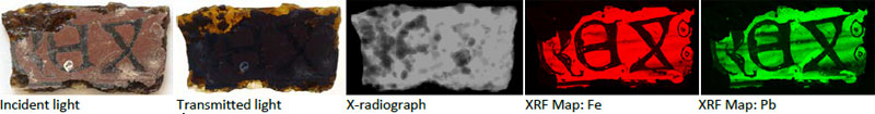 Micro-XRF map of medieval glass