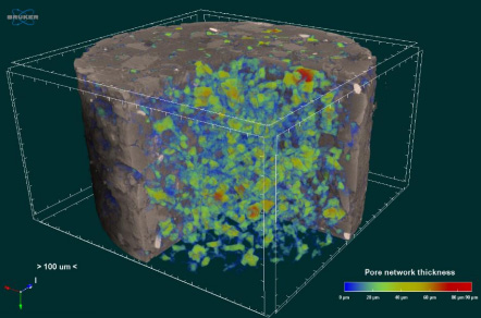 Measuring pore network thickness
