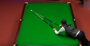 Marco Fu using Blue Moons Telescopic snooker equipment Marco Fu using Blue Moons Telescopic snooker equipment at w2017 World Championships