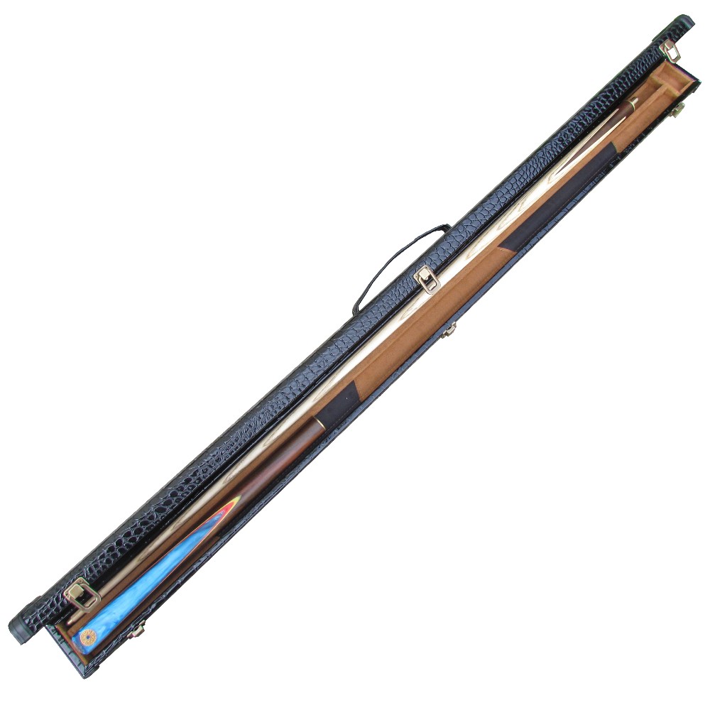 Blue Flash and Black Croc butt jointed pool cue and case deal
