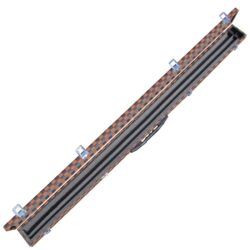Brown Lattice foam lined butt jointed Cue Case for snooker or pool cue. open