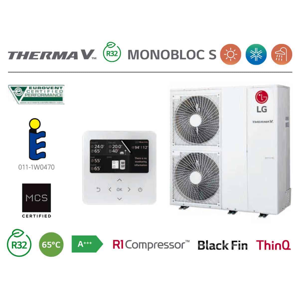 Αντλίες Θερμότητας, LG, THERMA V, Monoblock S, 12-14-16 kW, R32, DC Inverter, 65oC, Α+++ | ΜΠΟΥΓΙΟΥΚΟΣ | ΠΑΤΡΑ