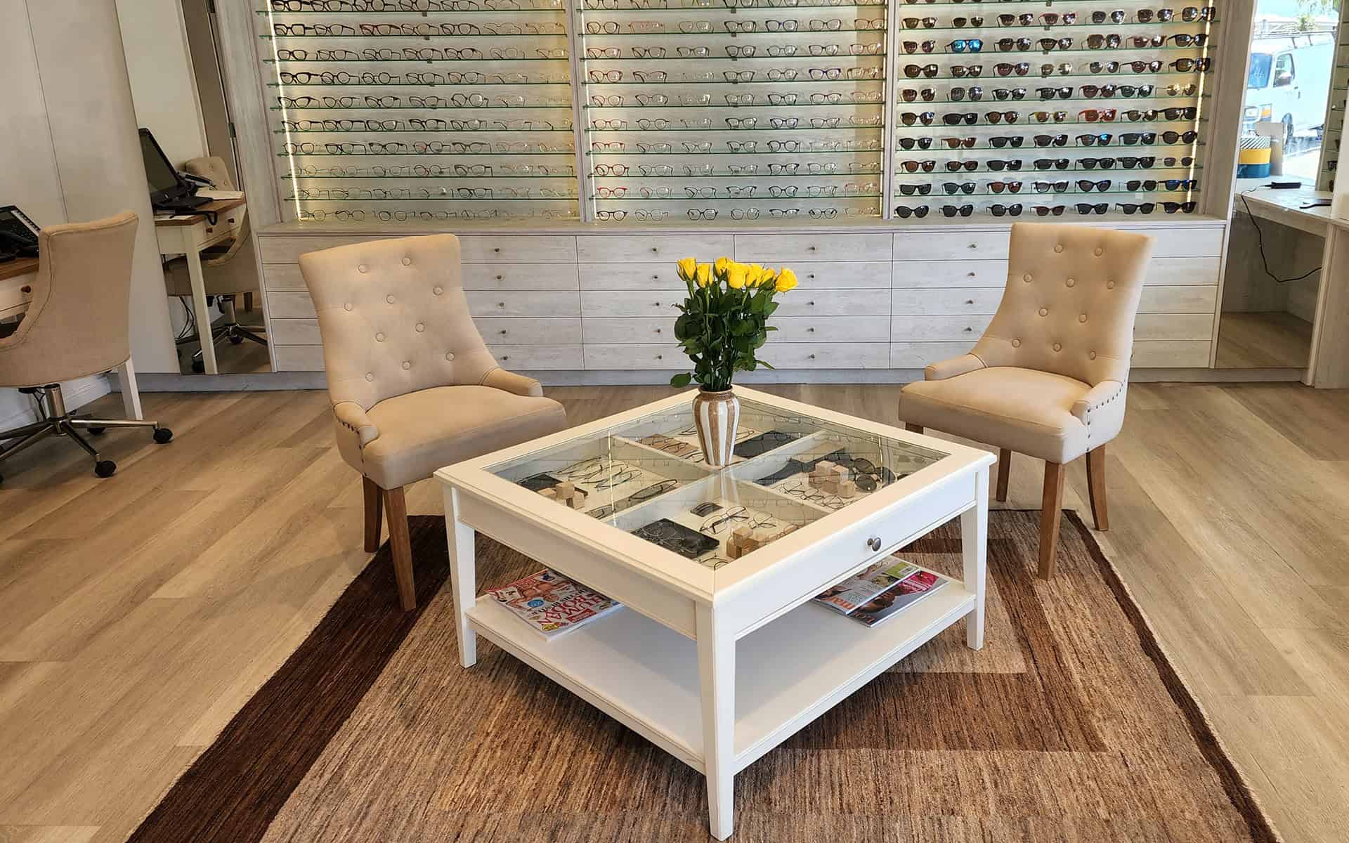 Waiting area inside Byron Bay Eyecare