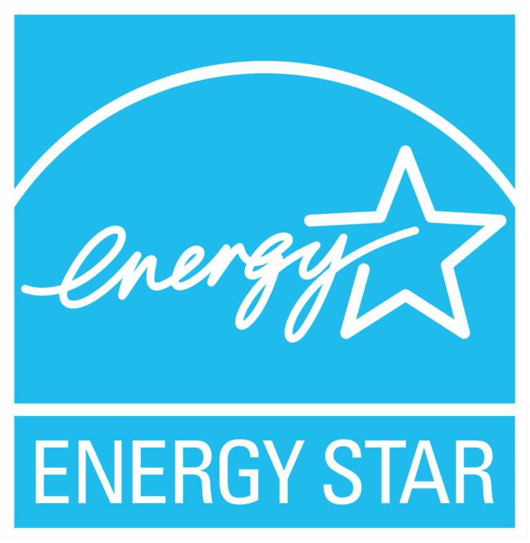 The image shows the blue and white ENERGY STAR logo, featuring the word "energy" with a star outline and "ENERGY STAR" in a box below.
