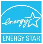 Blue square logo with the word "energy" in cursive and a star, above the words "ENERGY STAR" in white capital letters.