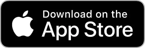 Black and white "Download on the App Store" button with the Apple logo on the left.
