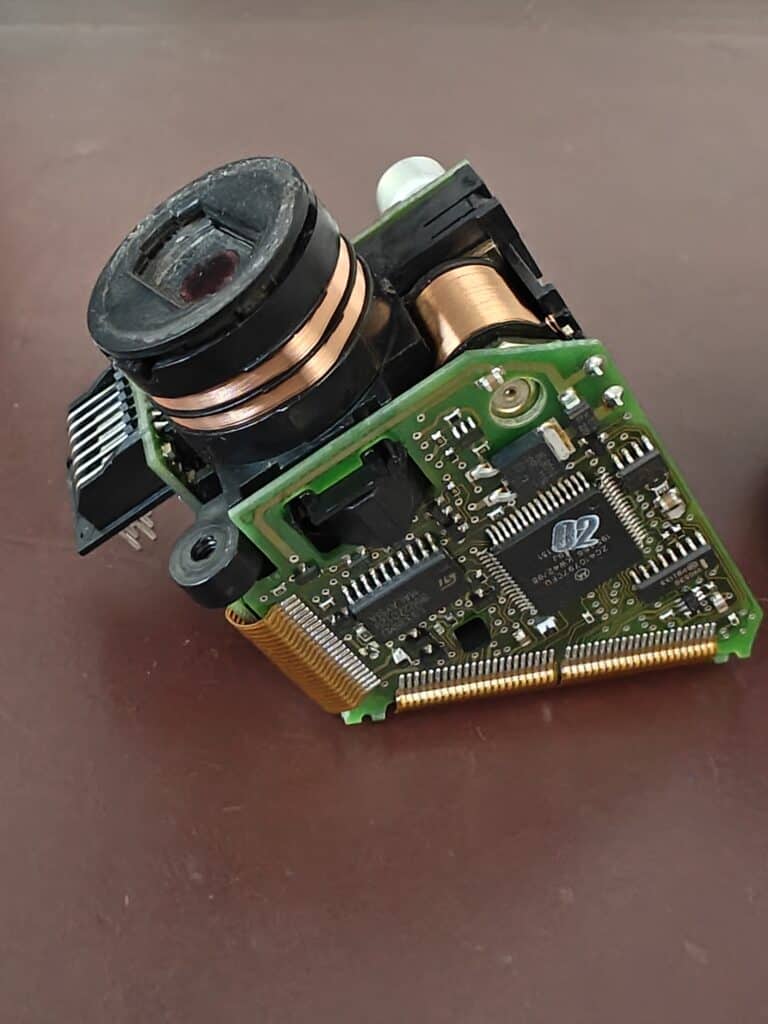 Circuit board with electronic components for modern lock mechanisms.