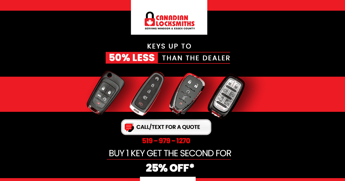 Keyless car remote replacement, automotive locksmith services in Canada.