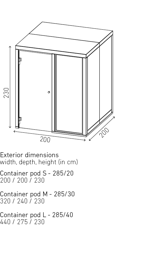 casala container pod dimensions