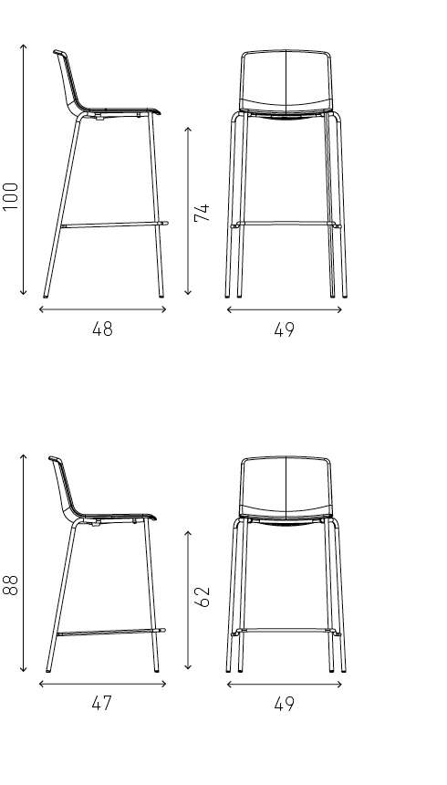 casala omega III barstool dimensions