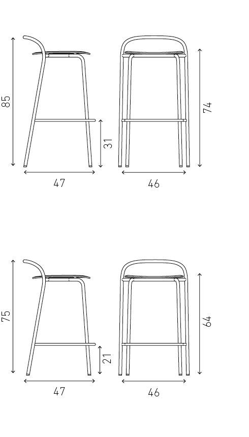 casala senna barstool dimensions