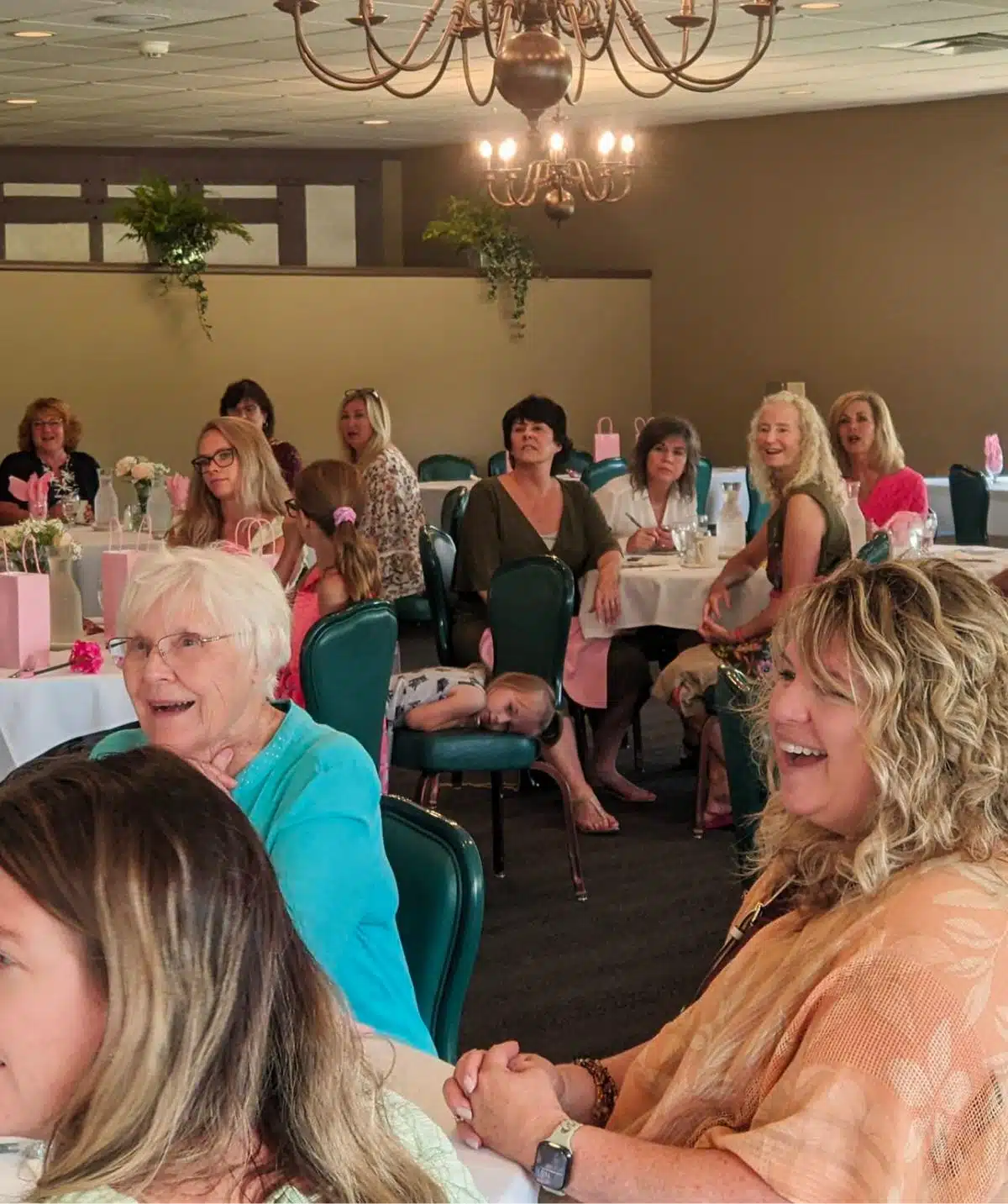 Elegant event at Cascades Manor with happy guests enjoying a celebration.