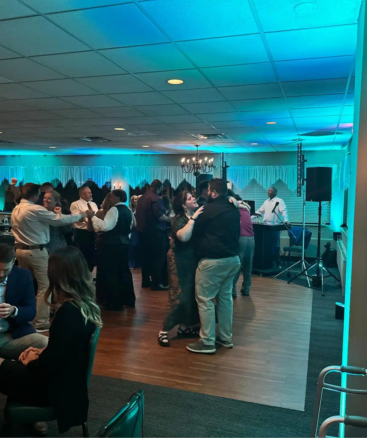 Cascades Manor event with guests dancing and enjoying a lively celebration.
