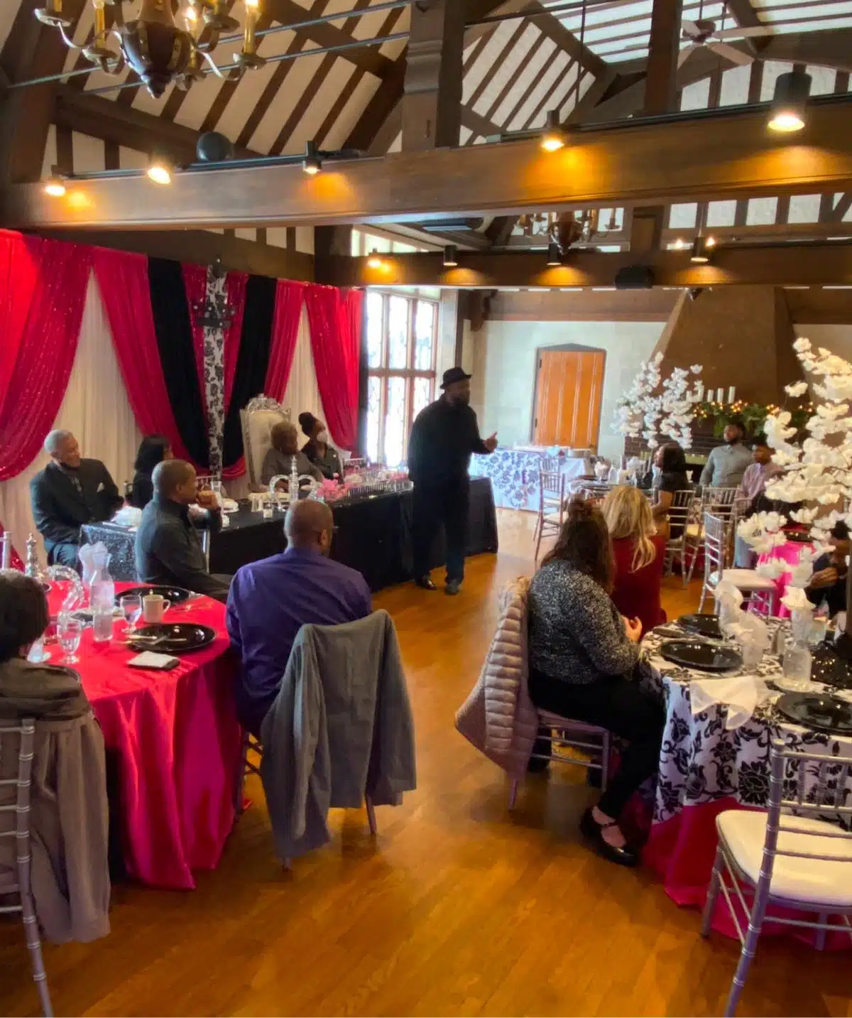 Elegant event at Cascades Manor with guests enjoying a formal gathering.