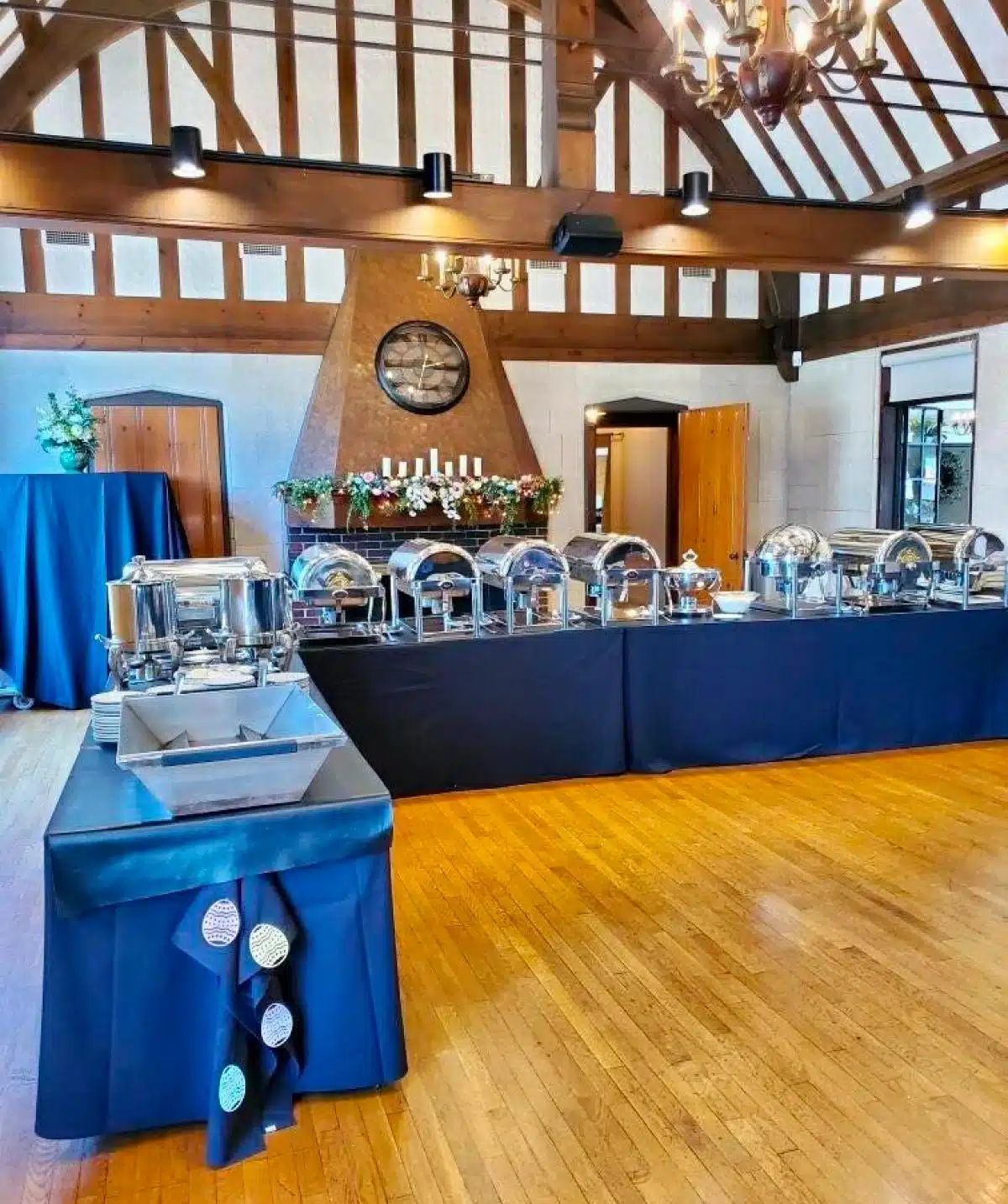 food set up for catering event