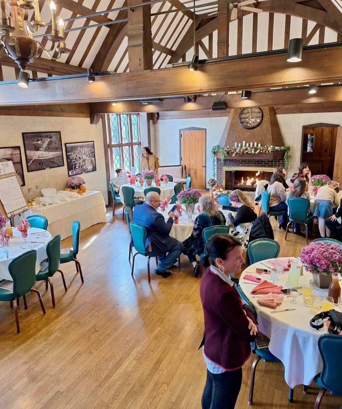 friends and family gather for a lunch