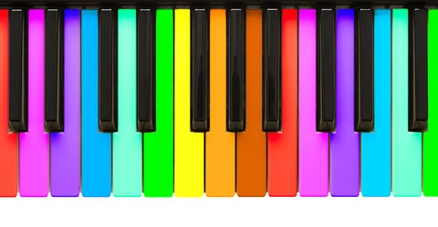 Rainbow piano keys