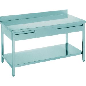Professional Work table 2 drawers Stainless steel Bottom shelf Upstand £347.50