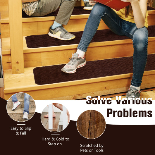 Non-Slip Indoor Stair Carpet Mats for Wooden Steps (Set of 15) - Image 6