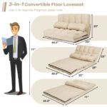 Adjustable 6-Position Foldable Floor Sofa with Washable Cover