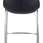 Black Faux Leather Counter Stool with Stainless Steel Legs (Set of 2)