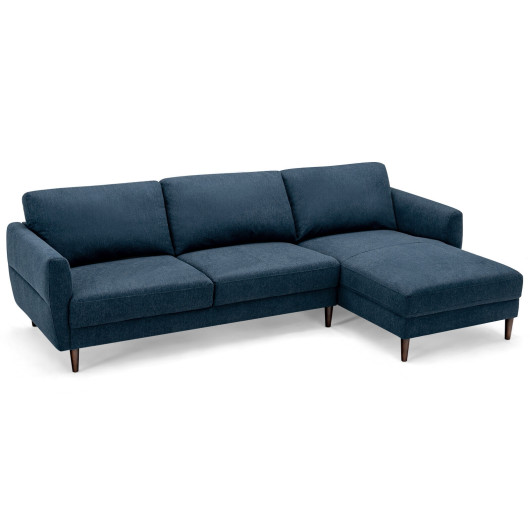 L Shaped Sectional Sofa with Chaise Lounge and Wood Legs