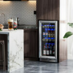 15 Inch 100 Can Built-in Freestanding Beverage Cooler Silver