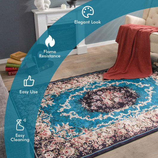 Vintage Non-Slip Area Rug with Durable, Soft Polyester Surface - Image 3