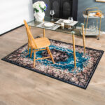 Vintage Non-Slip Area Rug with Durable, Soft Polyester Surface