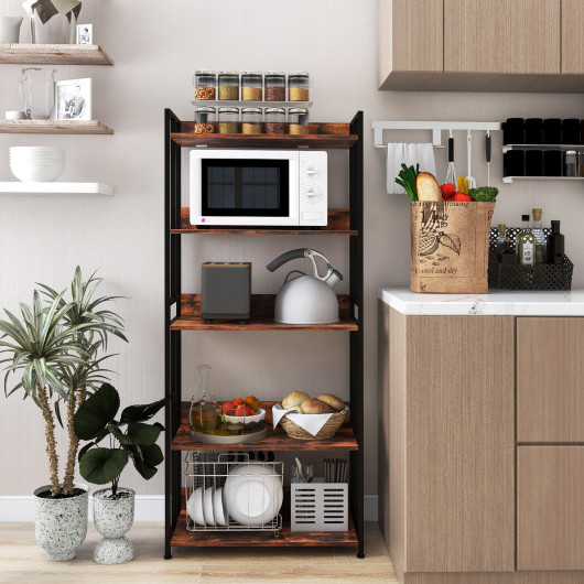 Industrial 5-Tier Adjustable Bookshelf and Display Rack