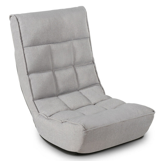 Adjustable 4-Position Folding Floor Chair with Padded Cushion