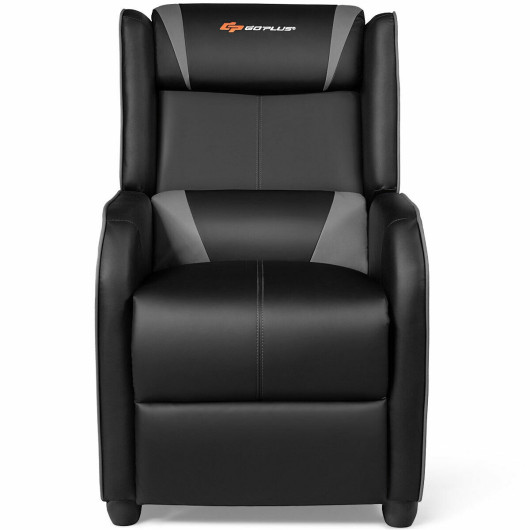 Gray Adjustable Massage Gaming Recliner Chair with Footrest and Storage