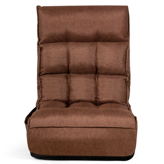 Adjustable Folding Floor Chair with 4 Reclining Positions