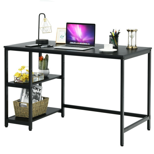 47 Inch Black Computer Desk with Adjustable Shelf - Image 3