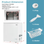 Compact 5 Cu.ft Chest Freezer with 3 Storage Baskets White