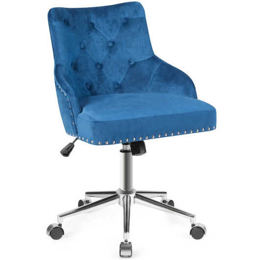 Velvet Tufted Swivel Office Chair with Adjustable Height